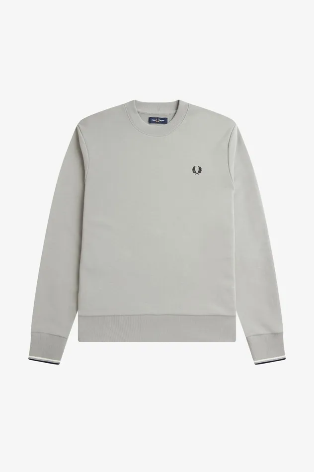 Men Crew Neck Sweatshirt Limestone Fred Perry Sweatshirts