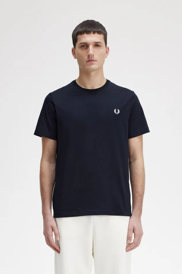 Men Crew Neck TShirt Navy Fred Perry TShirts