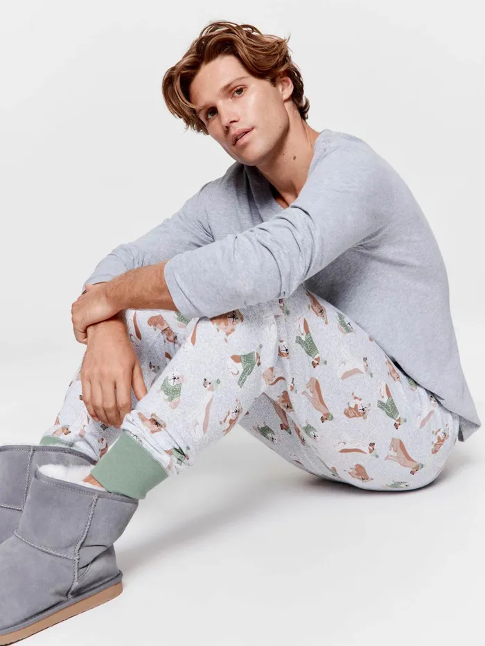 Men Dog Day Long John Pj Pant Multi Peter Alexander Pants