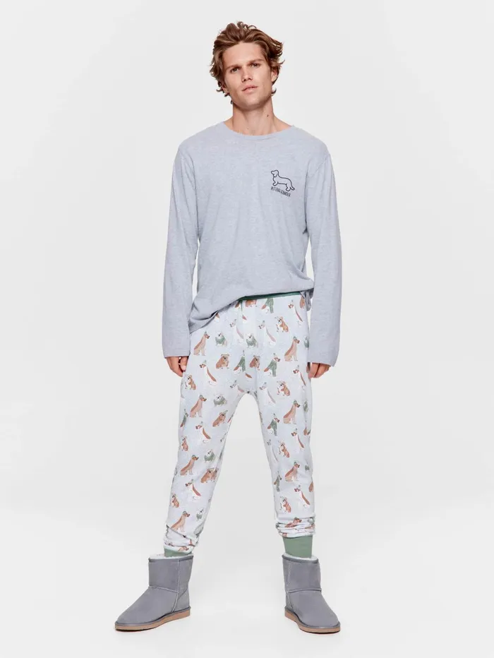 Men Dog Day Long John Pj Pant Multi Peter Alexander Pants