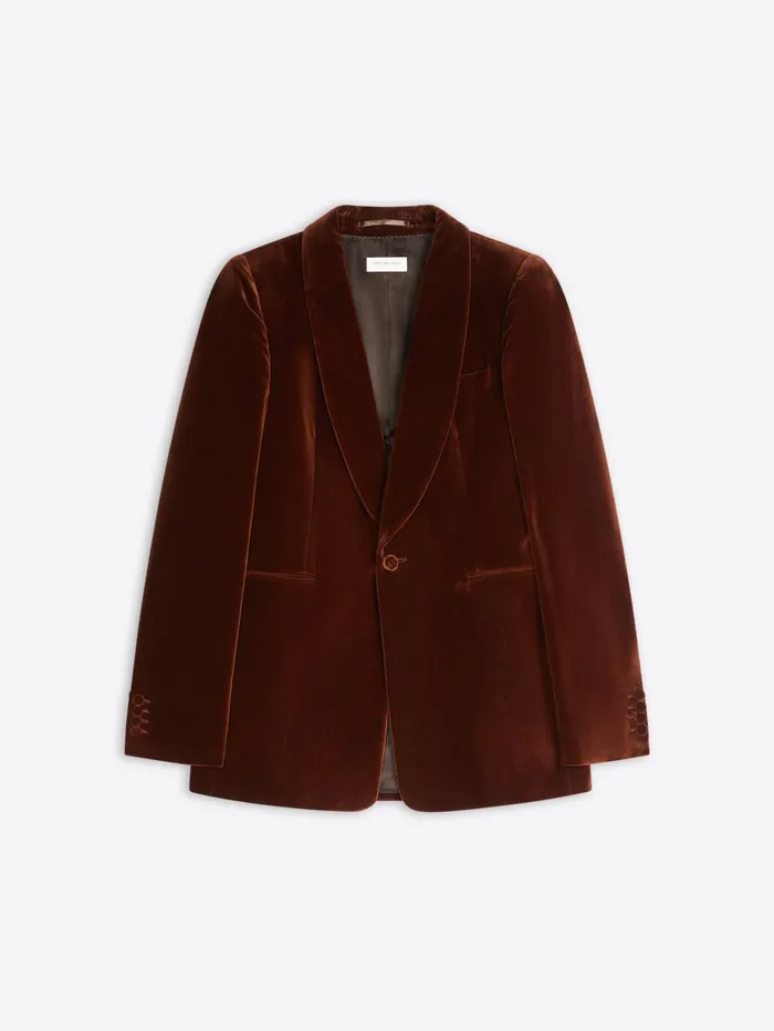 Men Dries Van Noten Blazers Velvet Tuxedo Blazer