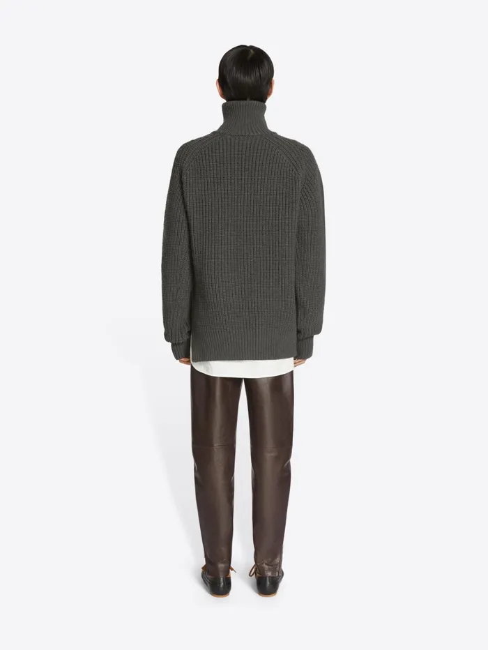 Men Dries Van Noten Pants Tapered Leather Pants