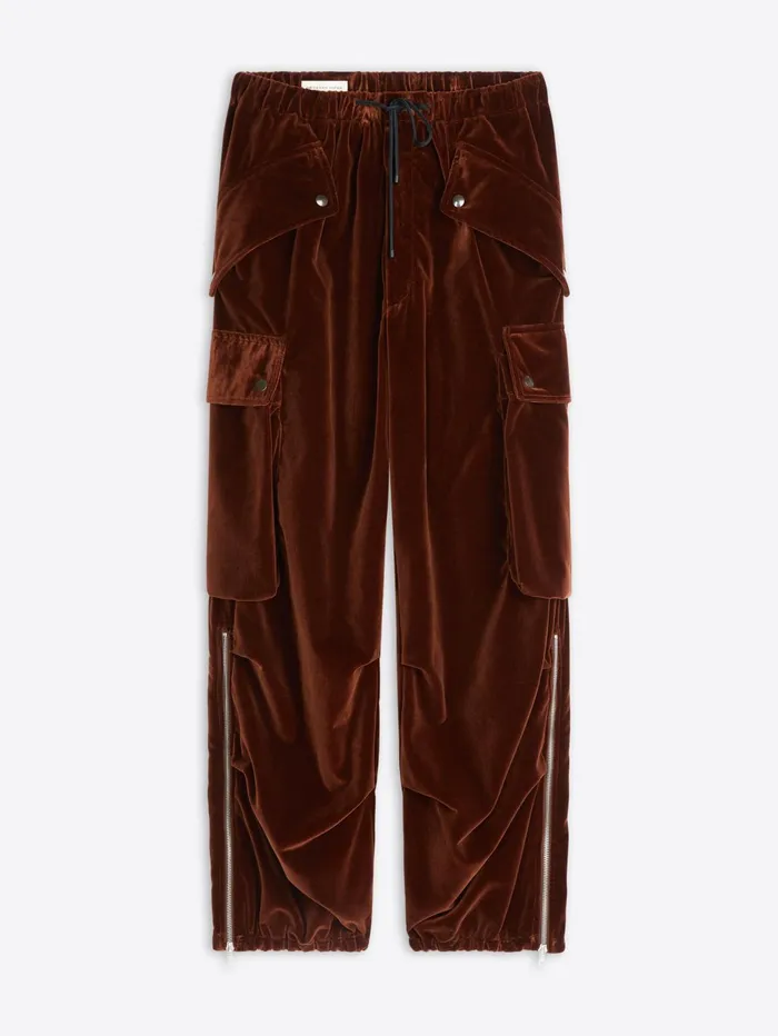 Men Dries Van Noten Pants Velvet Cargo Pants
