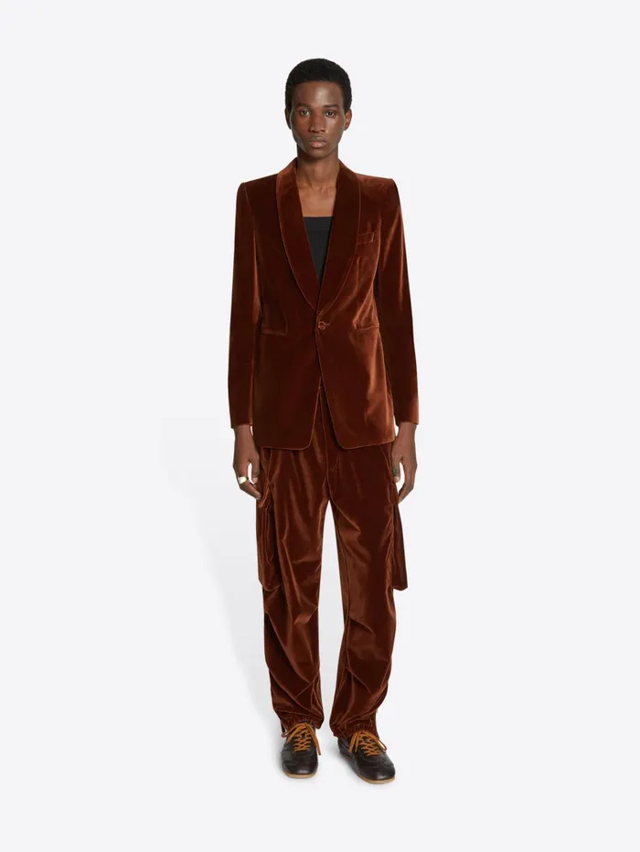 Men Dries Van Noten Pants Velvet Cargo Pants