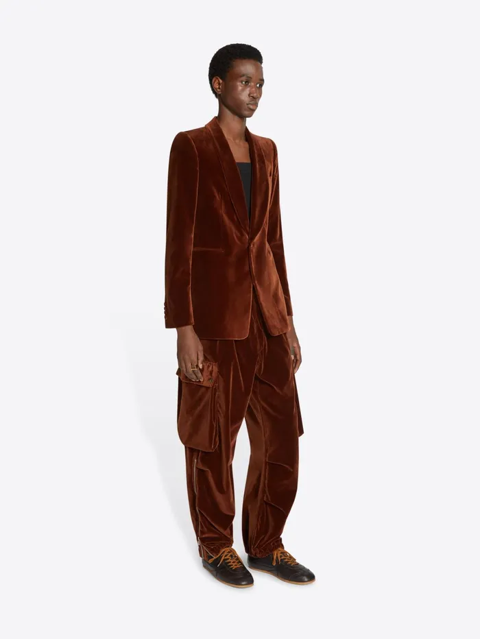 Men Dries Van Noten Pants Velvet Cargo Pants