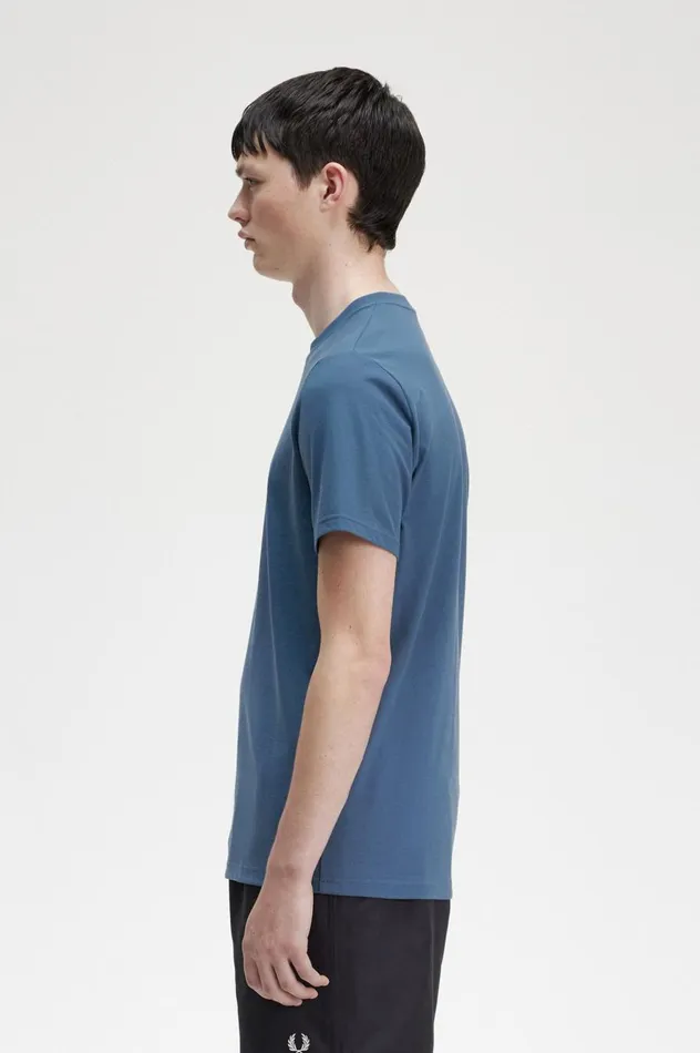 Men Embroidered TShirt Midnight Blue Fred Perry TShirts