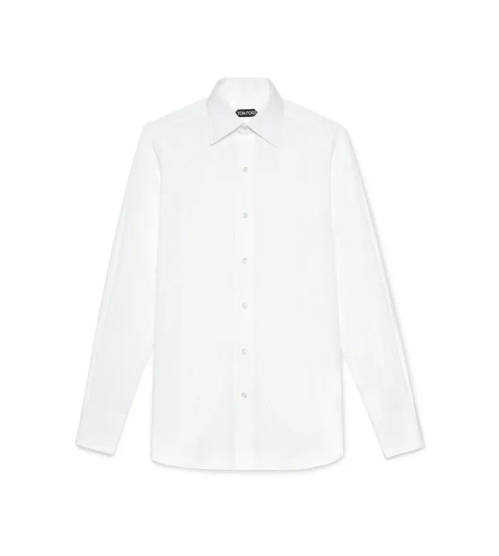 Men Evening Tom Ford Poplin Classic Fit Barrel Cuff Shirt White