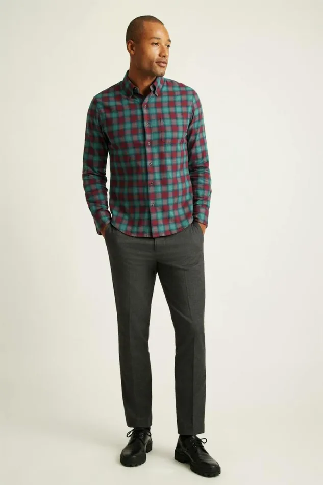 Men Everyday Lightweight Flannel Shirt Burgundy Sage Plaid Bonobos Overshirts Men Everyday Lightweight Flannel Shirt Burgundy Sage Plaid Bonobos Overshirts