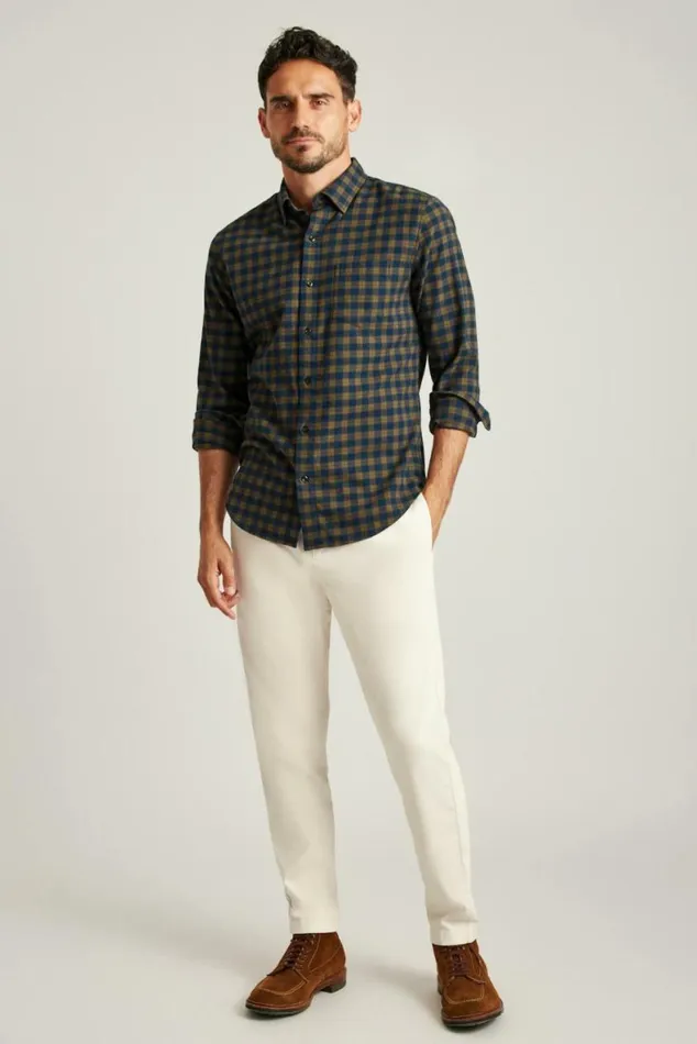 Men Everyday Lightweight Flannel Shirt Languishing Plaid Bonobos Overshirts