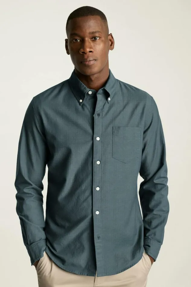 Men Everyday Oxford Shirt Dark Blue Sea Bonobos Casual Shirts
