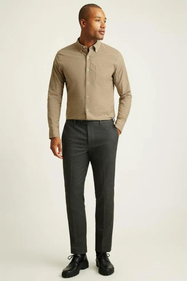 Men Everyday Shirt Khaki Dot Bonobos Business Casual Shirts