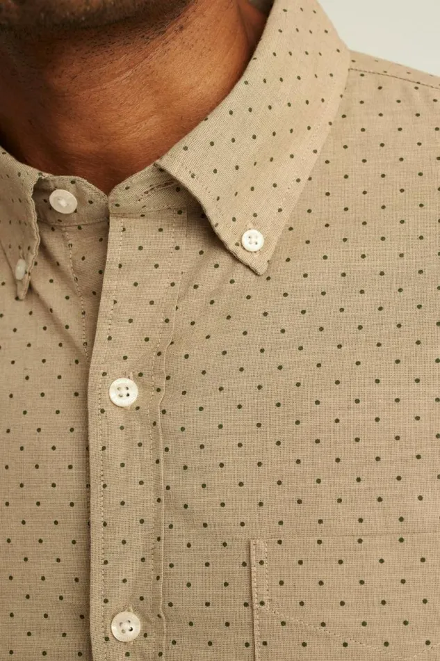 Men Everyday Shirt Khaki Dot Bonobos Business Casual Shirts