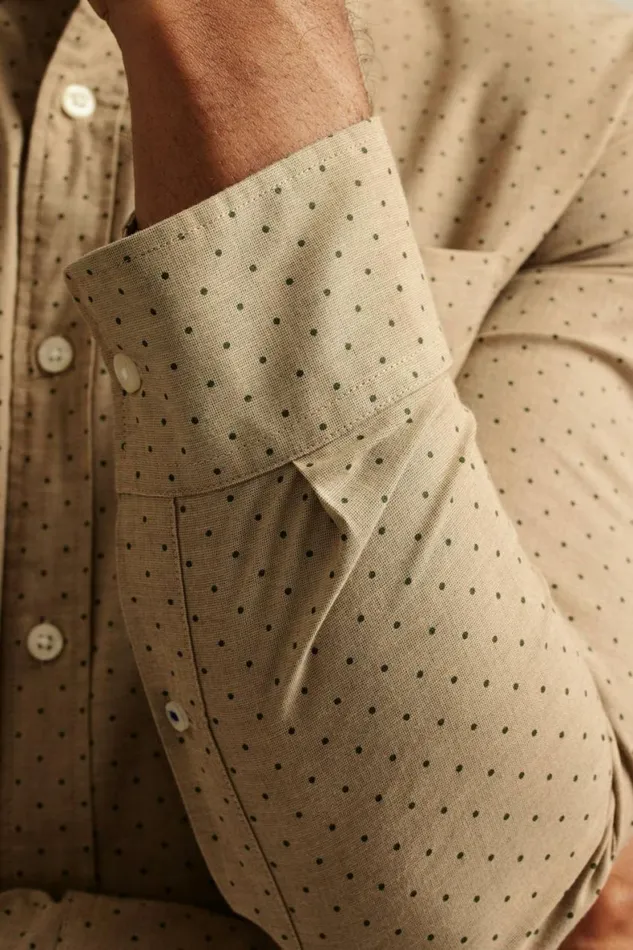 Men Everyday Shirt Khaki Dot Bonobos Business Casual Shirts