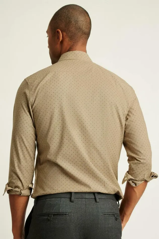 Men Everyday Shirt Khaki Dot Bonobos Business Casual Shirts