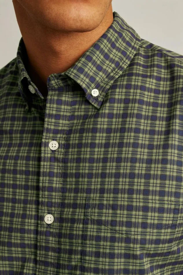 Men Everyday Shirt Navy Forest Plaid Bonobos Business Casual Shirts