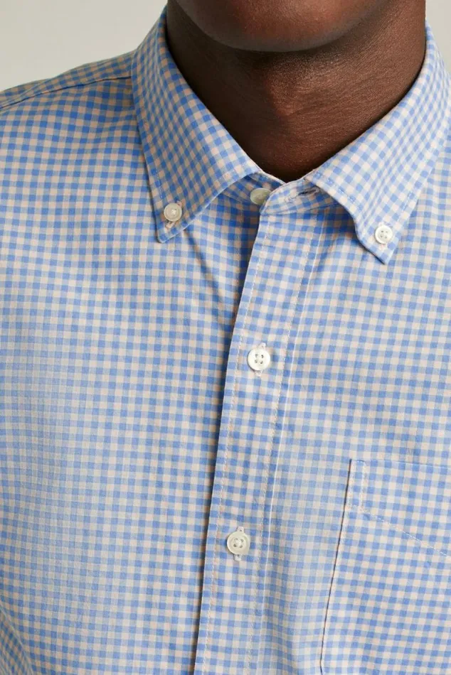 Men Everyday Shirt Navy Rose Gingham Bonobos Business Casual Shirts