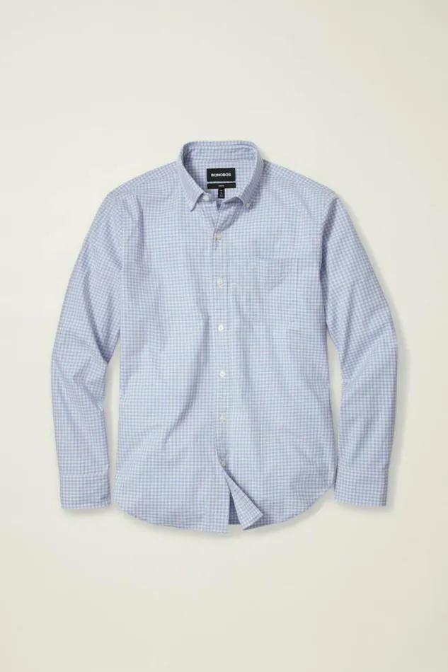 Men Everyday Shirt Navy Rose Gingham Bonobos Business Casual Shirts