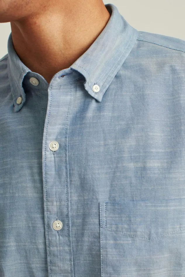Men Everyday Shirt Textured Canyon Blue Bonobos Business Casual Shirts