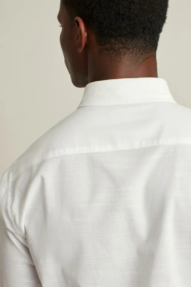 Men Everyday Shirt White Texture Slub Bonobos Business Casual Shirts