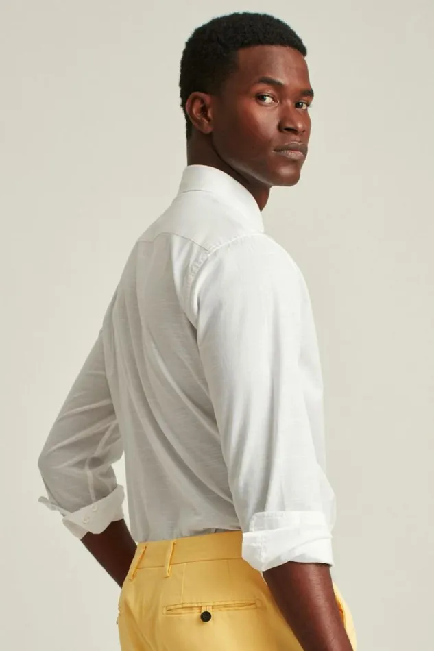 Men Everyday Shirt White Texture Slub Bonobos Business Casual Shirts
