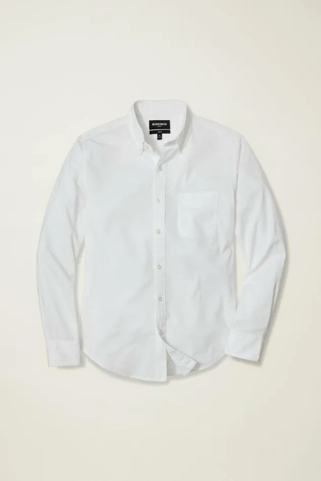 Men Everyday Shirt White Texture Slub Bonobos Business Casual Shirts