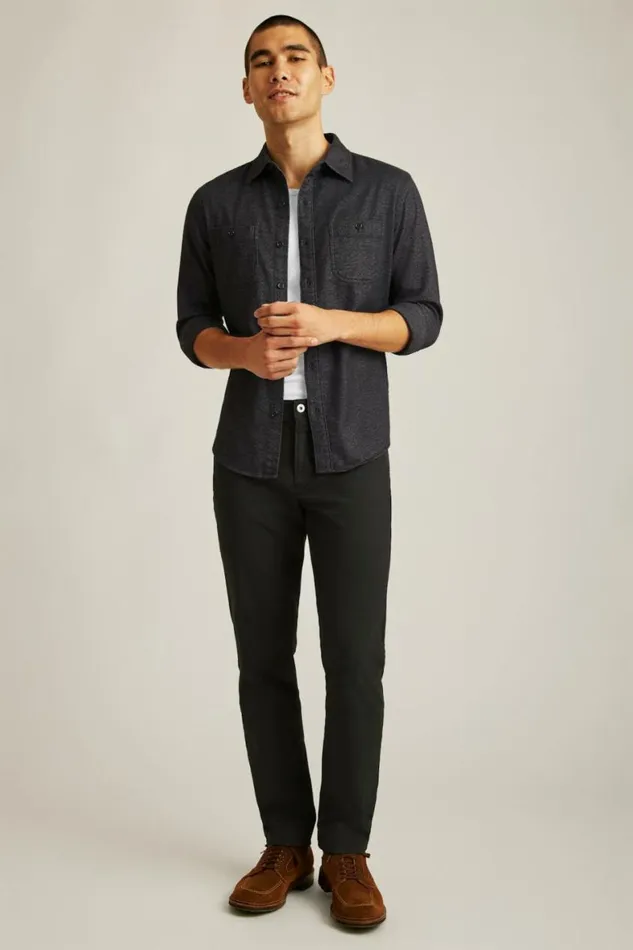 Men Fireside Flannel Shirt Charcoal Jaspe Texture Bonobos Overshirts