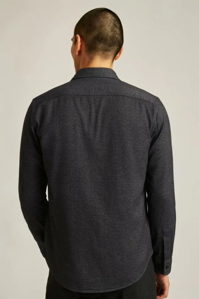 Men Fireside Flannel Shirt Charcoal Jaspe Texture Bonobos Overshirts