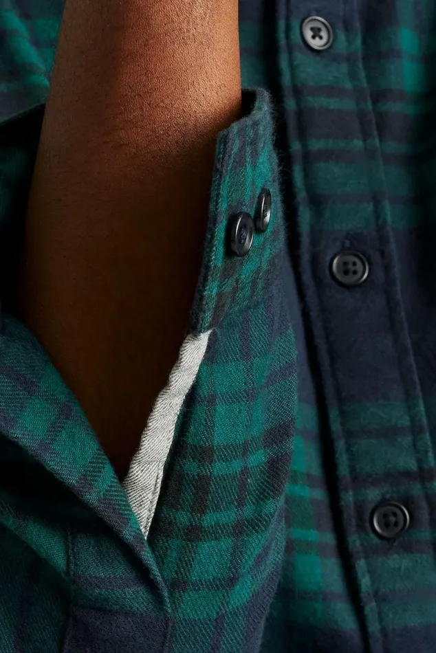 Men Fireside Flannel Shirt Navy Night Plaid Bonobos Overshirts