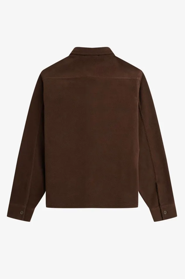Men Fleece Overshirt Burnt Tobacco Fred Perry Overshirts