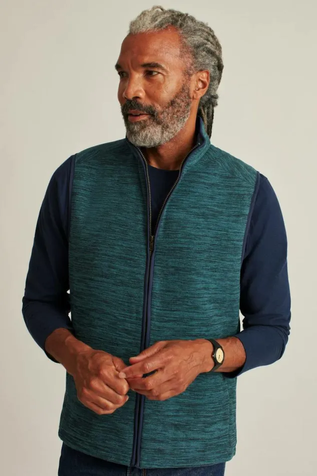 Men Fleece Vest Blue Jaspe Bonobos Sweatshirts and Fleece