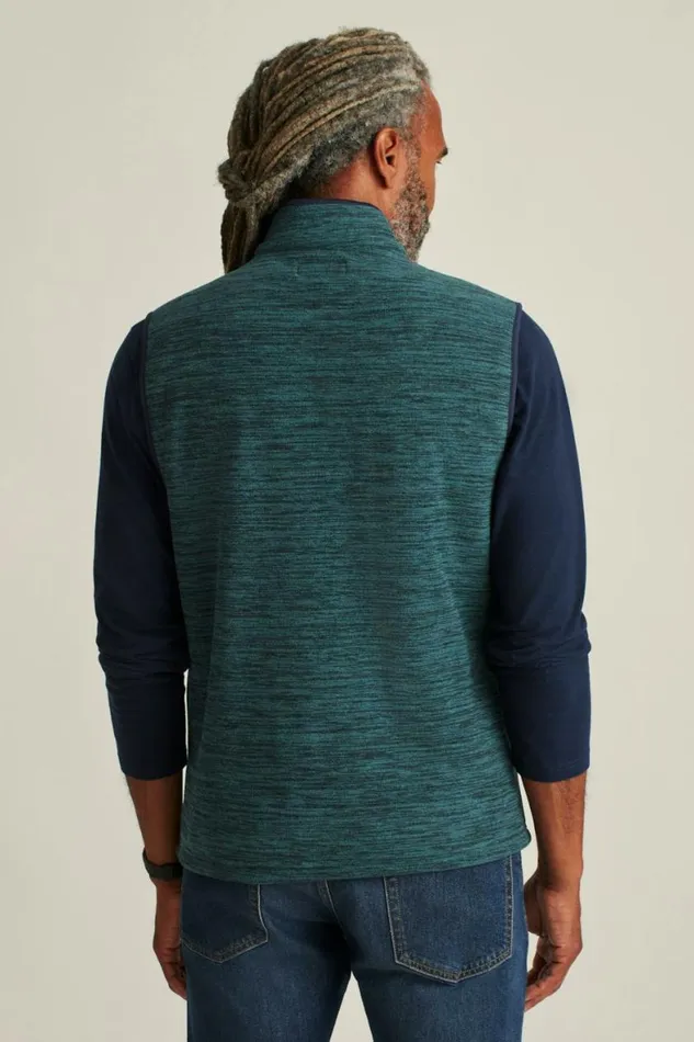 Men Fleece Vest Blue Jaspe Bonobos Sweatshirts and Fleece