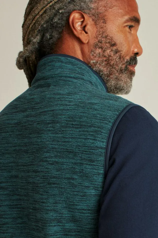 Men Fleece Vest Blue Jaspe Bonobos Sweatshirts and Fleece