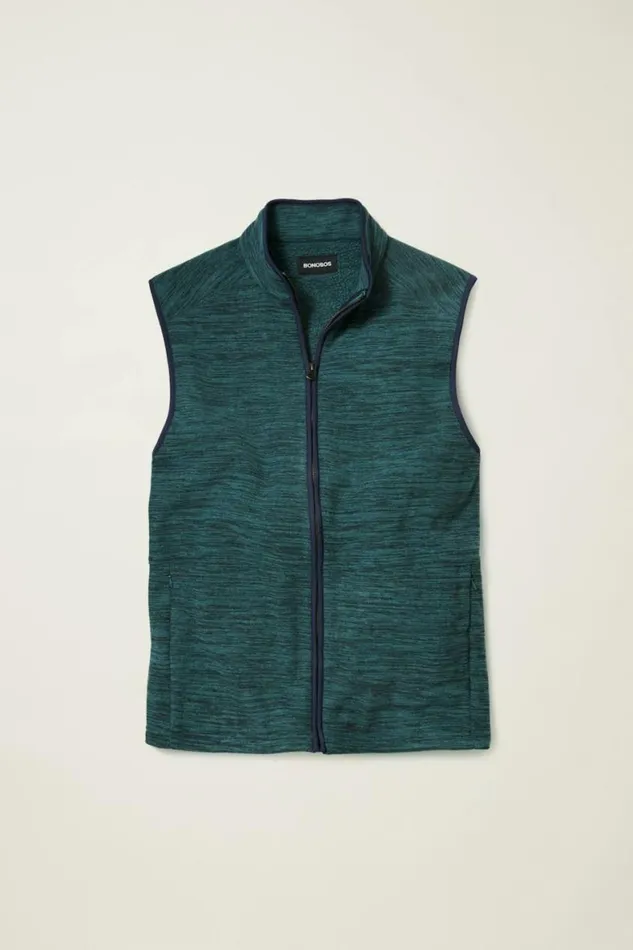 Men Fleece Vest Blue Jaspe Bonobos Sweatshirts and Fleece