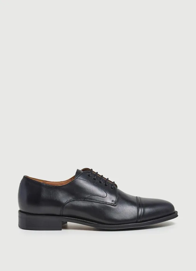 Men Formal Shoes Hackett London Leather Bluchers Black