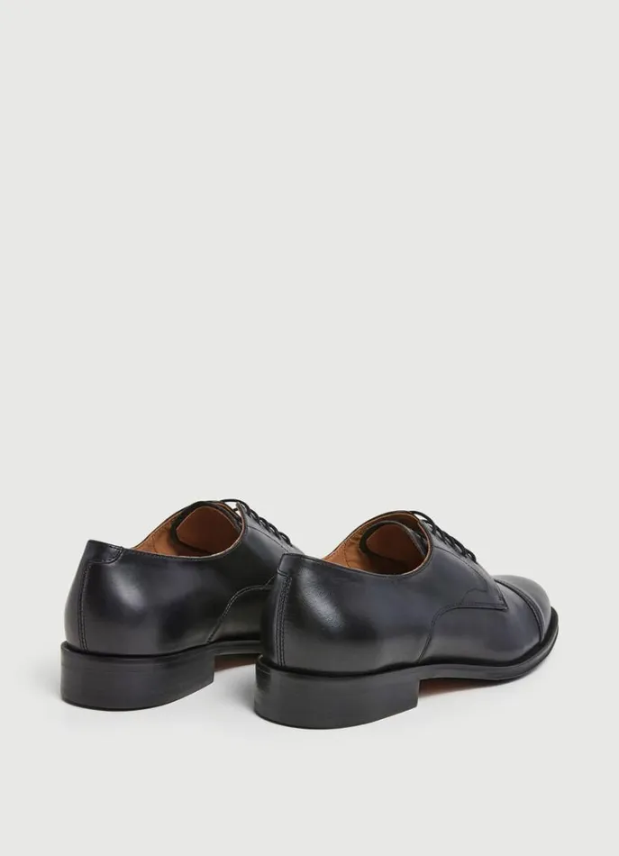 Men Formal Shoes Hackett London Leather Bluchers Black