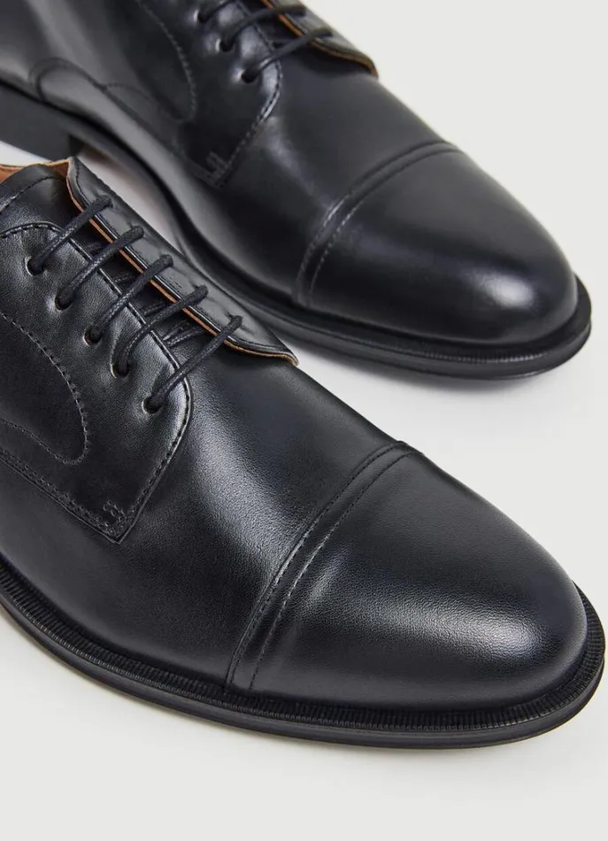 Men Formal Shoes Hackett London Leather Bluchers Black