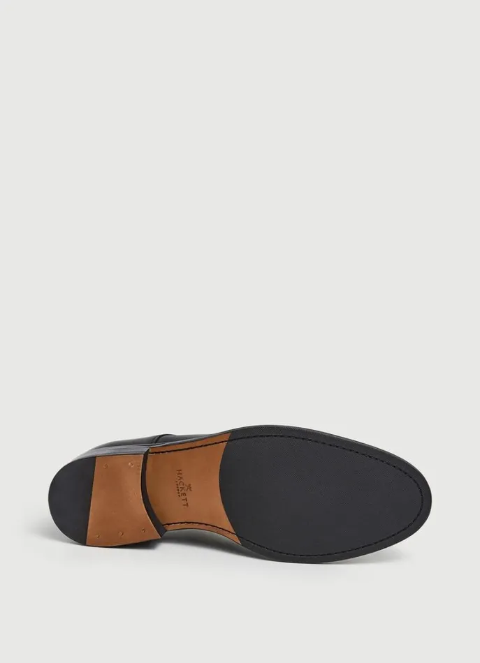 Men Formal Shoes Hackett London Leather Bluchers Black