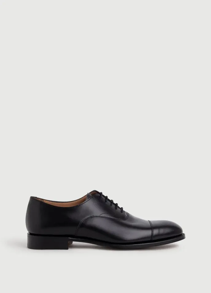 Men Formal Shoes Hackett London Leather Oxford Shoes Black