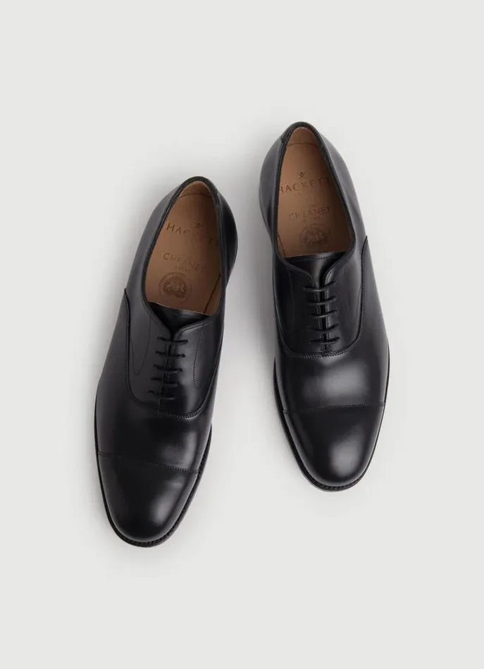 Men Formal Shoes Hackett London Leather Oxford Shoes Black