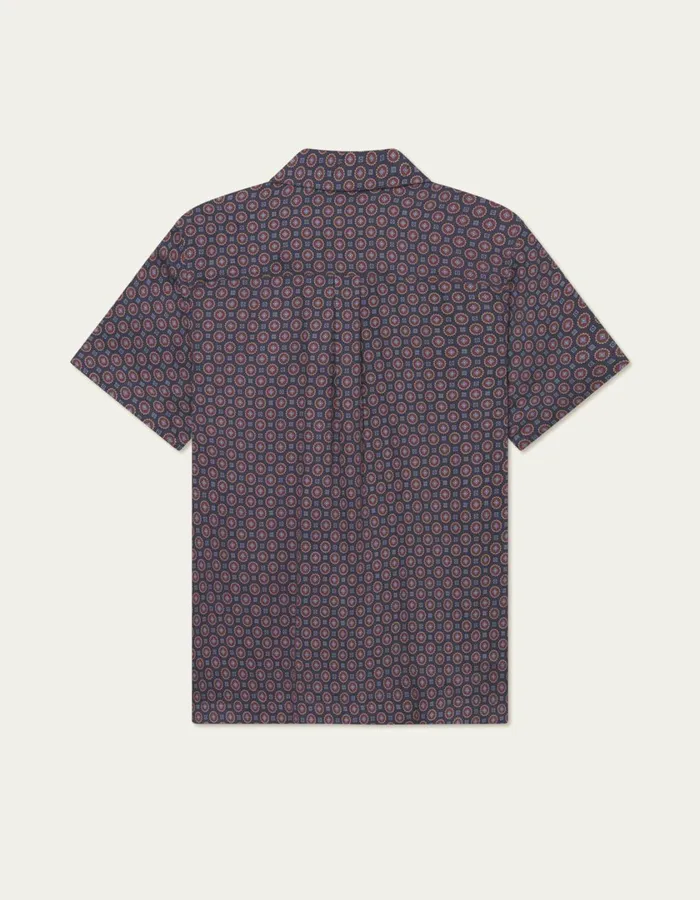 Men Foulard AOP SS Shirt 8211 Dark Navy Les Deux ShirtsOvershirts