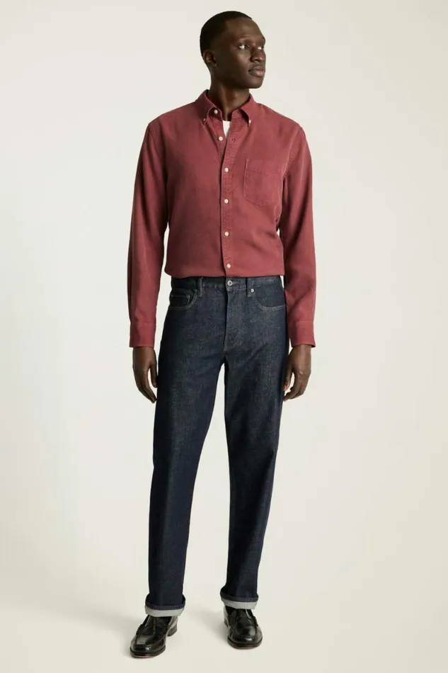 Men Garment Dyed Tencel Shirt Cranberry Bonobos Casual Shirts