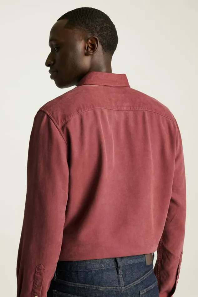 Men Garment Dyed Tencel Shirt Cranberry Bonobos Casual Shirts