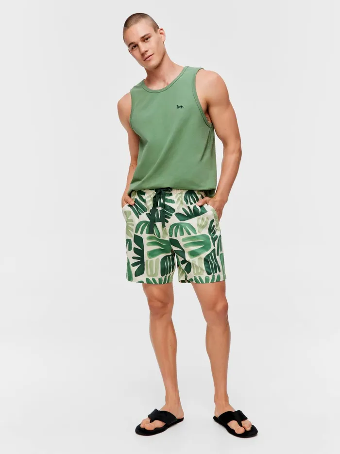 Men Geo Palm Mid Short Multi Peter Alexander Shorts