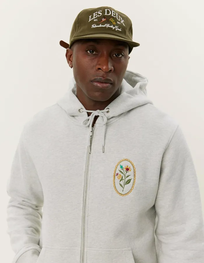 Men Geoffroy Zipper Hoodie 8211 Snow Melange Les Deux HoodiesSweatshirts