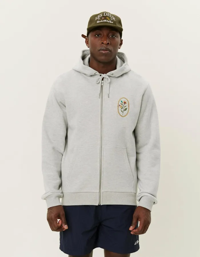 Men Geoffroy Zipper Hoodie 8211 Snow Melange Les Deux HoodiesSweatshirts