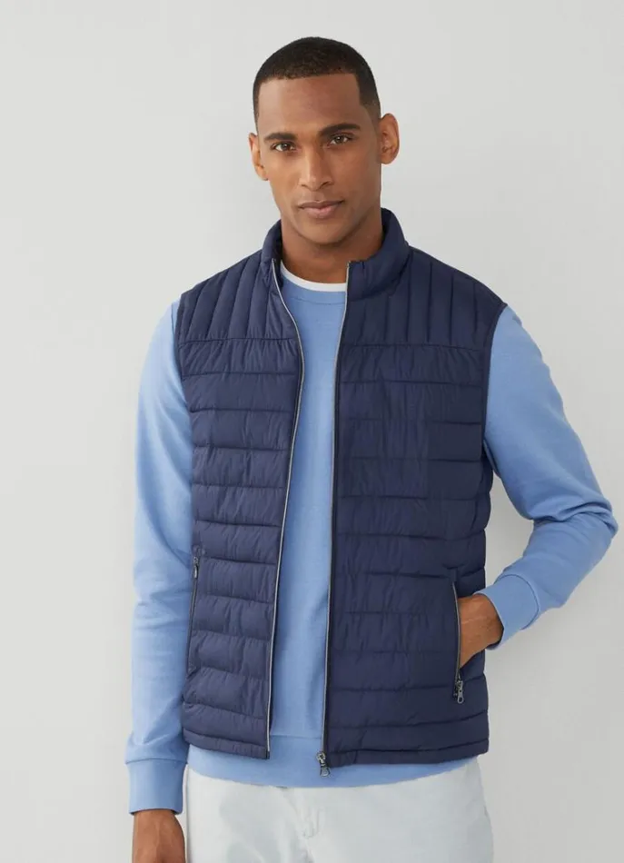 Men Gilets Hackett London Ultralight Padded Gilet Navy Blazer