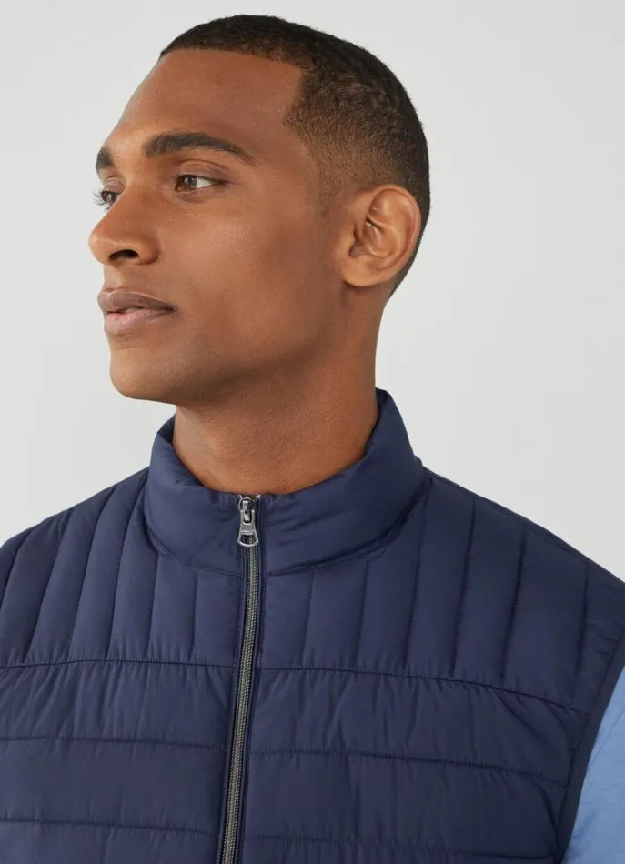 Men Gilets Hackett London Ultralight Padded Gilet Navy Blazer