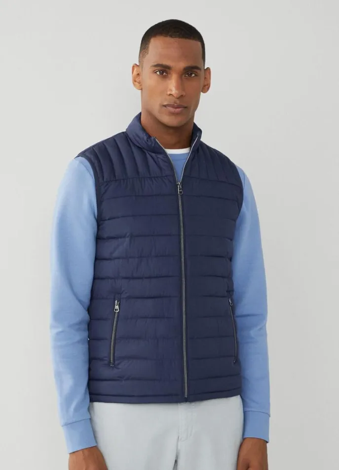 Men Gilets Hackett London Ultralight Padded Gilet Navy Blazer