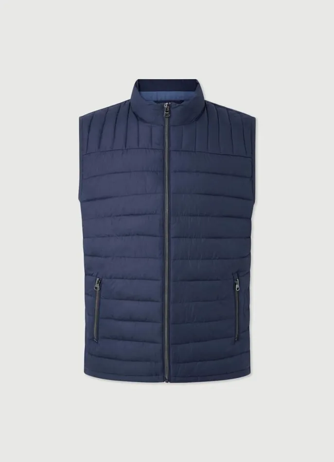 Men Gilets Hackett London Ultralight Padded Gilet Navy Blazer