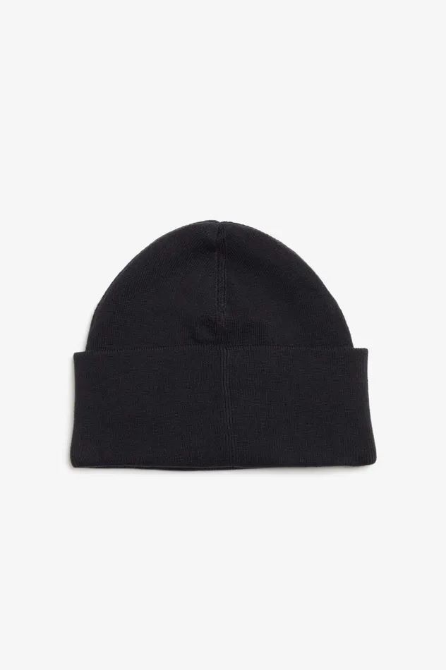 Men Graphic Beanie Black Fred Perry Accessories